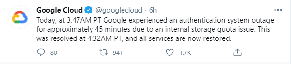 Google Outage Google Outage